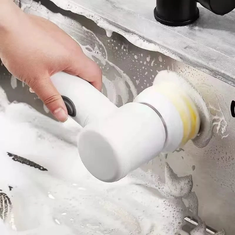 Escova de Limpeza Multifuncional Elétrica 5 em1