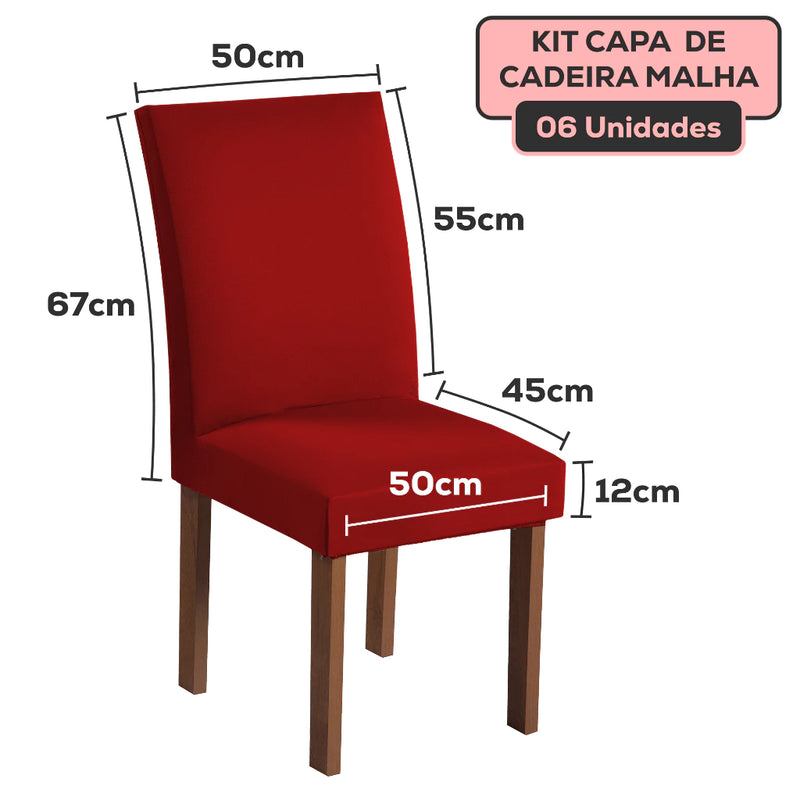 Kit 06 Capas Para Cadeira de Jantar Com Elástico